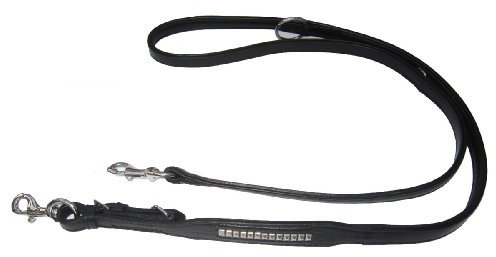 Heim 1908018 Vorführleine Bodyguard, mit Beschlägen verziert, 200 cm lang, 18 mm breit, 3-fach verstellbar, schwarz