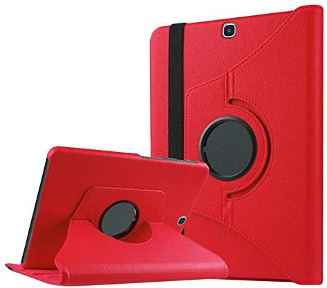 Custodia protettiva per Samsung Galaxy Tab 3 Lite 7.0, ruota a 360°, fodera in cuoio per Samsung Galaxy Tab 3 Lite 7.0 SM-T110 (7 pollici), apertura a libro, e stand che permette di mantenere il dispositivo alzato rosso Samsung Galaxy Tab S2 9.7