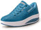 Mujer Adelgazar Zapatos Sneakers para Caminar Zapatillas Aptitud Cuña Plataforma Zapatos 39 EU,Azul
