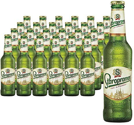 Staropramen Premium - Cerveza Checa estilo Pilsner - Alc. 5,0% Vol. - Caja de 24 botellas de 330 ml - Total: 7920 ml