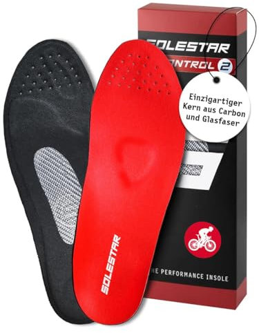 Solestar Kontrol Einlegesohlen Radschuhe Gr. 44 - Unisex Schuheinlagen zur Beseitigung von Beschwerden & Leistungssteigerung - Höchster Komfort