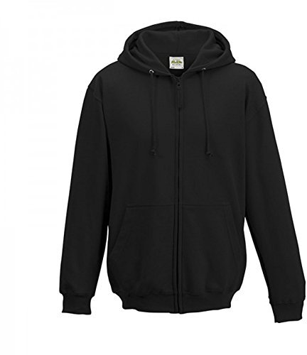 AWDis Just Hoods Men's Zoodie Hoodie, Jet Black, XXX-Large