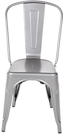 Bolero Gun Metal Steel Bistro Side Chair Steel Frame Seat 450mm Stackable 4pc