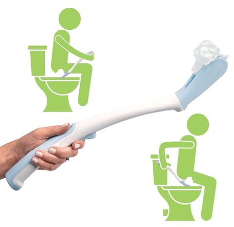 Juvo Toilet Aid - 18” Long Reach Personal Wiping Aid with Hygienic Cover - Easy Use Comfort Self Wiper for Toileting (SATA01)