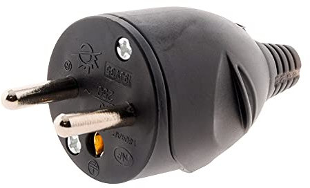 Zenitech - Ficha Macho 16A 2P+T - Conexión Eléctrica Precisa - Compatible Con Dispositivos Eléctricos - Diseño Duradero - Ideal Para Interiores Y Exteriores - Negro - 6cm