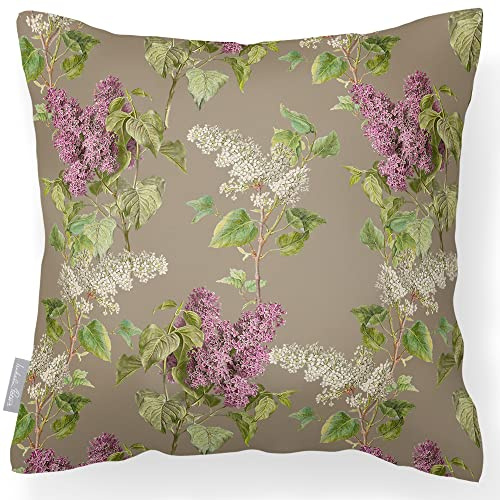 Izabela Peters Waterproof Outdoor Cushions, 43 cm, Filled, Evening Garden - Taupe, Garden & Chair Cushions
