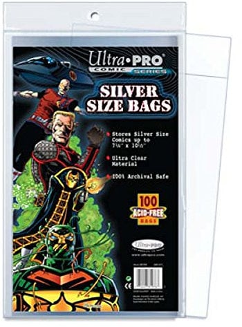 Ultra Pro 81976 Silver Size 7-1/4 X 10-1/2 Comic Bags (100)