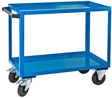 ADB 2 Etagen Werkstattwagen, Werkzeugwagen, Etagenwagen, Rollwagen, Montagewagen, für Werkstatt, Vollgummibereifung, bis 450kg Tragkraft, Pulverbeschichtet, Sehr stabil