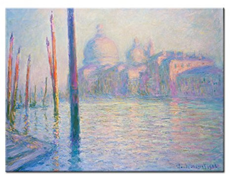 WANDKINGS Leinwandbild Venedig von Claude Monet / 80 x 60 cm/auf Keilrahmen