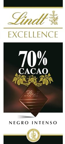 Lindt Excellence Chocolate Negro 70% cacao, tableta de chocolate, aromático, extrafino, intenso y equilibrado