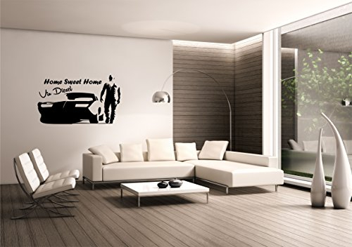 Saphir Design Wandtattoo Vin Diesel Home Sweet Home (Schwarz Matt 100x60cm)
