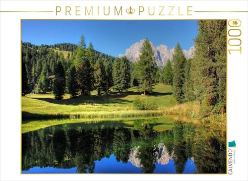 CALVENDO Puzzle Bergsee an der Cisles ALM mit Geisler Spitzen - erreichbar von Wolkenstein oder St. Christina | 1000 Teile Lege-Größe 64 x 48 cm Foto-Puzzle für glückliche Stunden