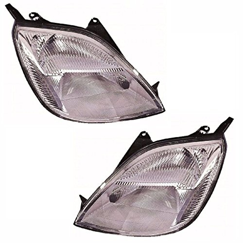Ford Fiesta MK6 Schrägheck 2002–2005 Chrom Scheinwerfer Scheinwerfer 1 Paar O/S & N/S + Gratis Ultimate Styling-Lufterfrischer