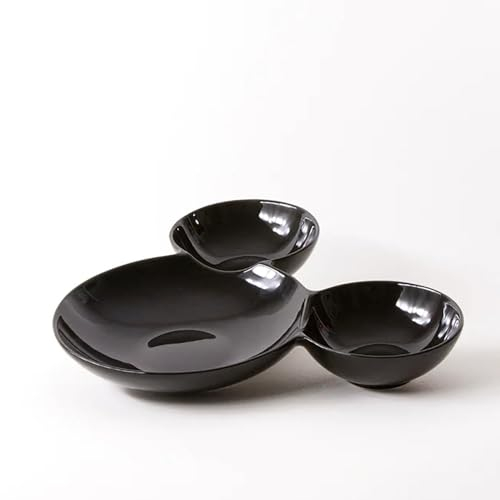 Disney Mickey Mouse Figural Head Chip And Dip Bowl Black Kitchen Accessories | Cute Ceramic Housewarming Gifts For Men And Women And Kids | Official Licensee | 1 Set