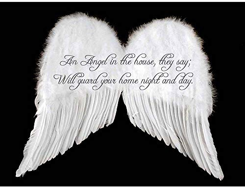 Wee Blue Coo An Angel The House Guard Home Wings Quote Motivation Typography Art Print Poster Wall Decor Kunstdruck Poster Wand-Dekor-12X16 Zoll
