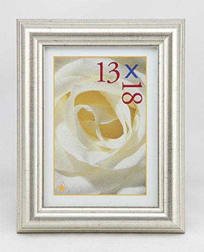 DÖRR Mucha Klassischer Bilderrahmen in Gold Silber 10x15 13x18 20x30 Foto Rahmen: Farbe: Silber | Format: 10x15