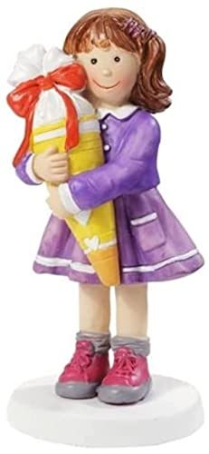 Hobbyfun Einschulung: Tischdeko Mädchen mit Schultüte Dekofigur 85 mm