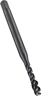 Dormer EX016H Powdered Metal Steel Spiral Flute Threading Tap, Black Oxide Finish, Round with Square End Shank, Modified Bottoming Chamfer, M6-1.00mm Thread Size, 6.0mm Shank Diameter (Pack of 1)