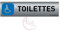 AUA SIGNALETIQUE - Plaque de porte Aluminium brossé imprimé AluSign - 200x50 mm - Double Face adhésif au dos - Impression UV directement sur l'aluminium (Pas de contre collage) (Toilettes handicapés)