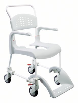 Dusch- und Toilettenrollstuhl Clean Farbe mintgrün, Sitzhöhe 49 cm
