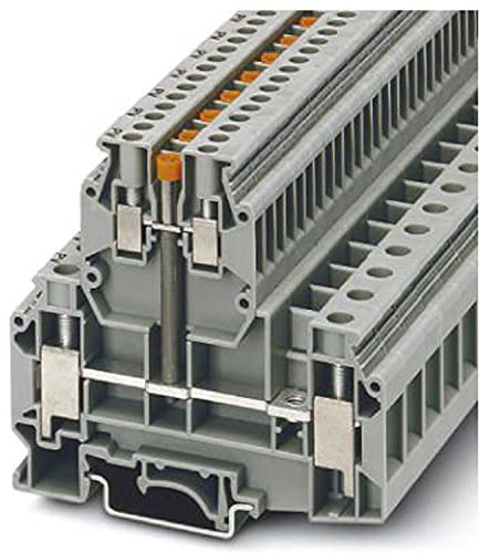 PHOENIX CONTACT UKKB 10/2,5-PV Doppelstockklemme mit Potenzialverbinder, Schraubanschluss, 0,5 mm² - 16 mm² Querschnitt, 20 - 6 AWG, 10.2 mm Breite, Grau, 50 Stück