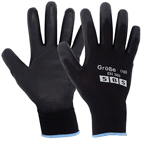 SBS Arbeitshandschuhe schwarz Gr. 10 XL Montagehandschuhe, Nylonhandschuhe 24 Paar