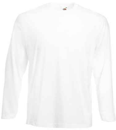 Fruit of the Loom Men's Cotton Value Long Sleeve T Shirt White S