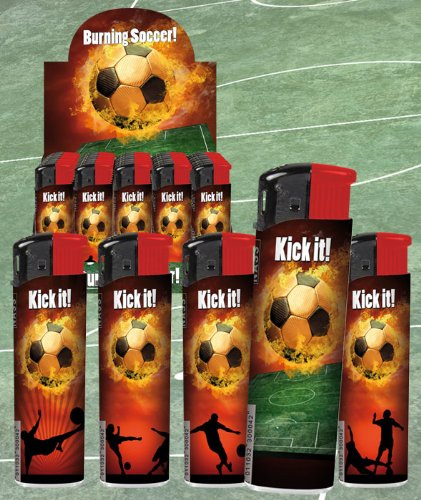 Feuerzeuge 5stk Burning Soccer Nachfüllbar