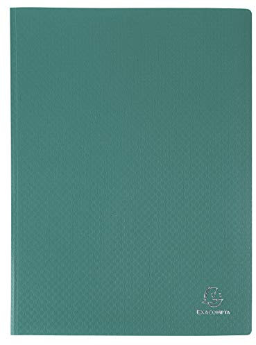 Exacompta - Réf. 8563E - Carton de 8 Protèges-documents OPAK - 60 pochettes grainées antireflet - 120 vues - pour format A4 - dimensions 24 x 32 cm - couverture en polypro souple - couleur vert foncé