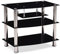 Hodedah Quatre étagères en Verre trempé Meuble TV, Accueille TV jusqu'à 81,3 cm, Noir