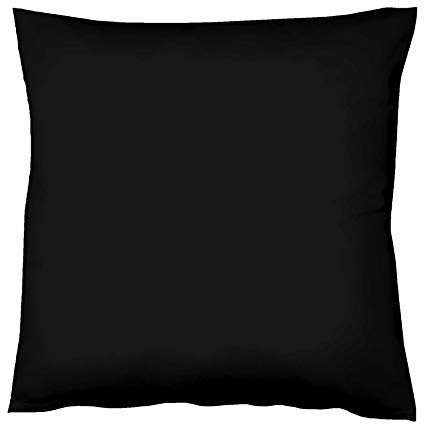 fleuresse 9200 Colours Interlock Jersey Kissenbezug aus 100% Baumwolle, Oekotex Standard 100, 40 x 40 cm, schwarz