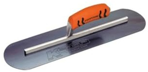 Kraft Tool CF738BPF Blue Steel Pool Trowel with ProForm Handle L-Shank, 18 x 4-Inch