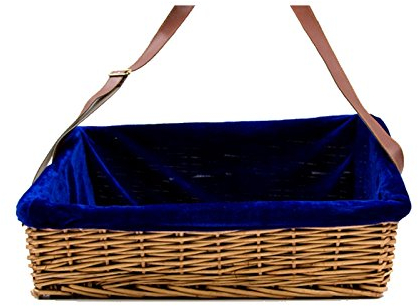 Everflag Bauchladen aus Korbgeflecht mit Samteinlage
