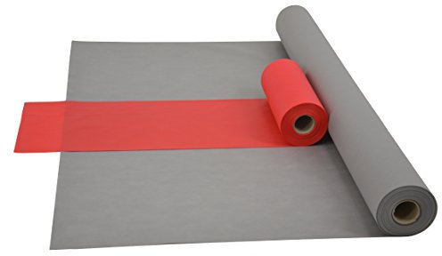 Sensalux Kombi-Set 1 Tischdeckenrolle 1,5m x 25m + Tischläufer 30cm (Farbe nach Wahl) Rolle grau Tischläufer rot