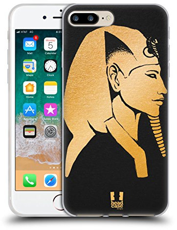Head Case Designs Akhenaten Ägyptische Hieroglyphen Gel Handyhülle Hülle [Militärischer Schutzgrad] Kompatibel mit Apple iPhone 7 Plus/iPhone 8 Plus