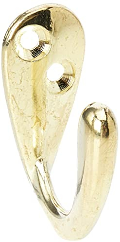 Merriway® BH00525 (5 Pcs) Brass Plated Single Robe Hook - Pack of 5 Pieces