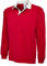 Uneek New Mens Plain Premium Rugby Shirt -Red - X-Large