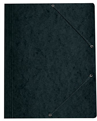 herlitz 11199544 Einschlagmappe A4 mit Gummizug, schwarz, 25 Stück