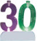 Unique Party 37543 - Colour Changing Flashing Number 30 Birthday Candle Holder with 4 Candles