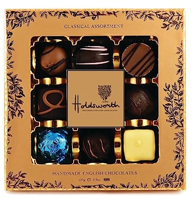 Holdsworth Chocolates Luxury Classic - Handmade Truffles Milk, Dark and White Chocolate Assortment - 110g