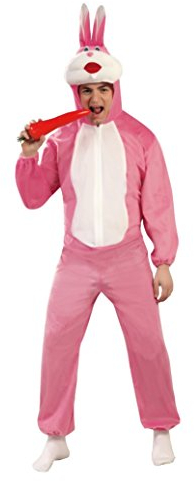 FIESTAS GUIRCA | Costume de Lapin Adulte (52-54/L) - Capuche et Combinaison - Costumes d'Animaux pour Halloween, Carnaval et Fêtes Déguisées - Idéal pour Adultes Unisexe - Rose et Blanc