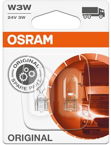 OSRAM Original 12V W3W halogen auxiliary lights 2841-02B in double blister