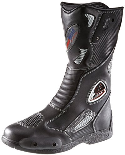 Tourenstiefel aus Leder schwarz u.a. zum Motorradfahren geeignet Modell SB-03203