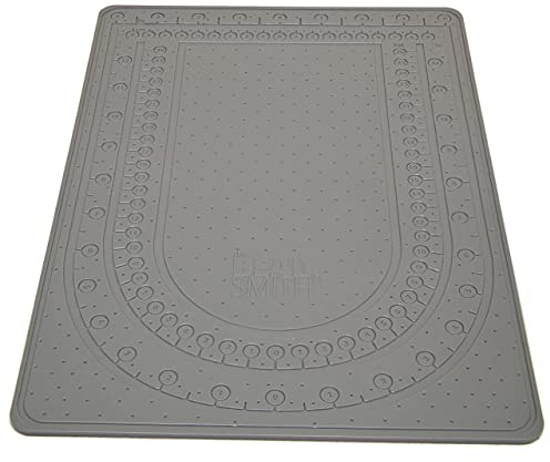 The Beadsmith Anti-Slip Sticky Bead Mat, Extra Large Size | 8.75 x 12 inches, Grey Color, Rinse and Reuse Technology, Ideal for Diamond Painting, Jewelry Making, Beads Sorting