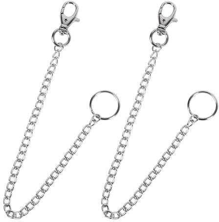 sourcing map 2 Stück 25 cm lange Metallkette Schlüsselbund mit Cliphaken verbunden
