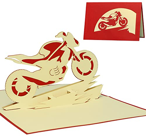 LINPOPUP®, LIN17072, POP UP 3D Karte Motorrad, Geburtstagskarte, Grußkarte, Gutschein Bike, Motorrad, N157