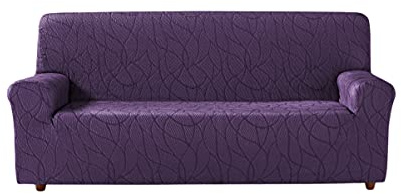 Estoralis | ALEXIA | Copridivano stile moderno| Tessuto elastico Viola | Per divano 3 posti dimensione del tessuto da 170 a 220 cm. | Protettore Divano | Adattabile a tutti i tipi di divani