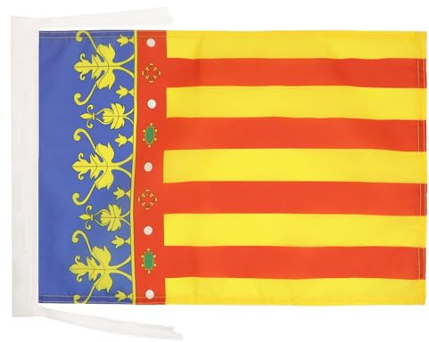 AZ FLAG Bandera de la Comunidad Valenciana 45x30cm - BANDERINA Valenciana 30 x 45 cm cordeles