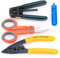 FTTH Fiber Optic Drop Cable Fiber Stripper CFS-2 Double Port Hole Optical Fiber Coating Fiber Kevlar Scissors with Stripping Guide bar