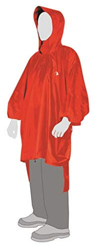 Tatonka Poncho 3 (XL-XXL) - Wasserdichtes Regencape mit Kapuze und Schnürzug - Inklusive Beutel - Größe XL -XXL (red)